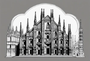 duomo of milano stylized tattoo idea