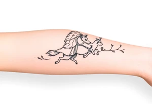 Big bad wolf running behind little red riding hood tattoo idea