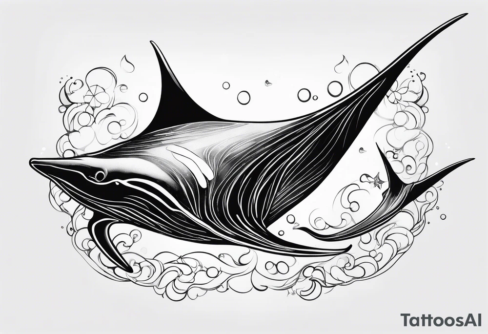 Manta ray swimming tattoo idea