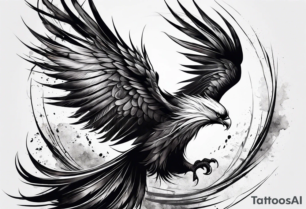 Rising phoenix against dark background, from forearm to shoulder. tattoo idea Rising phoenix against dark background, from forearm to shoulder. tattoo idea