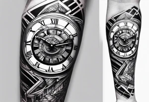 value of time 
for men 
sleeve tattoo idea