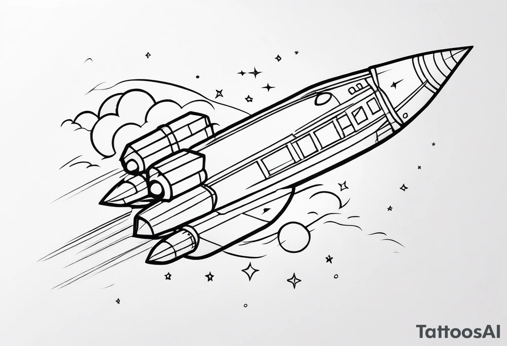 Rocket Ship Adventure tattoo idea