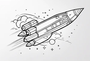 Rocket Ship Adventure tattoo idea