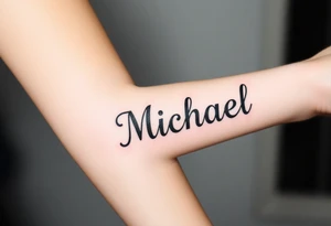 Michael in old school font tattoo idea