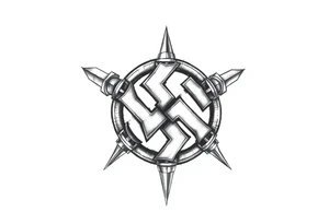 swastika tattoo with ss bolts tattoo idea