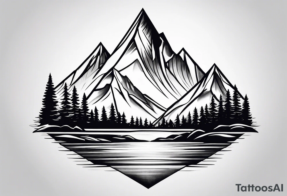 mountain peak outlines tattoo idea