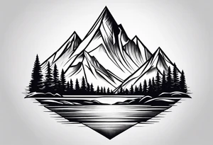 mountain peak outlines tattoo idea