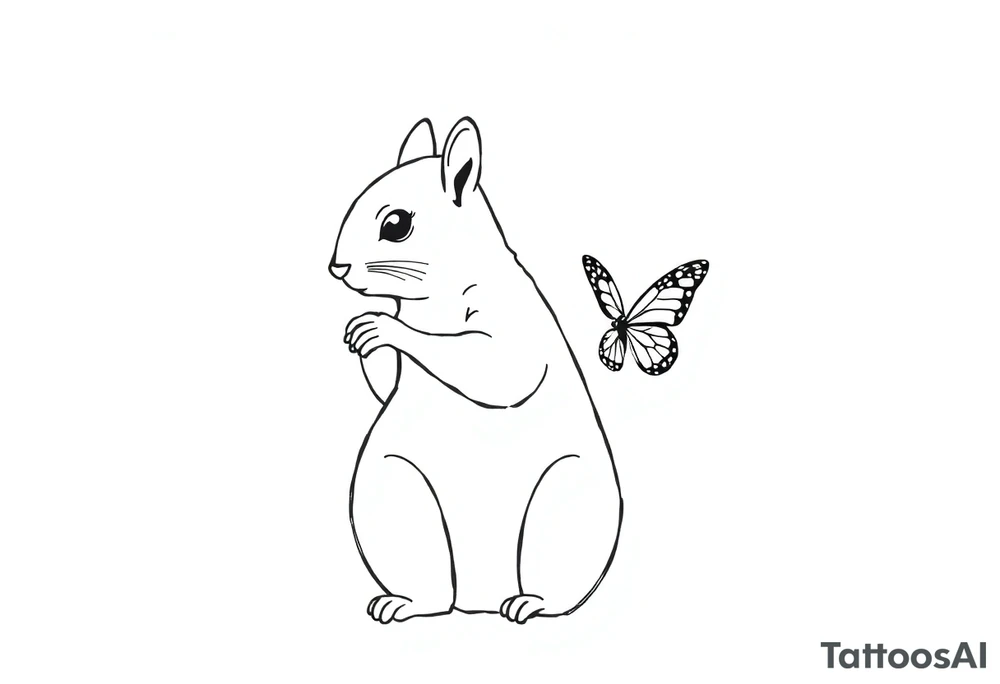 Squirrel holding butterfly tattoo idea