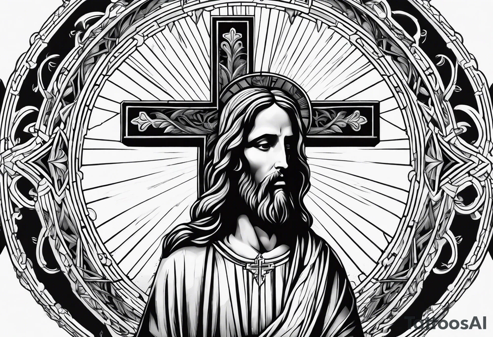 Religious, cross, jesus, cult, dark tattoo idea