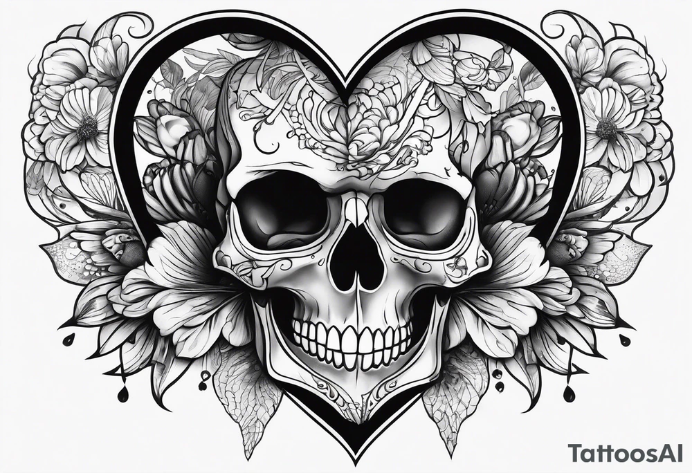 half visceral heart plus
 half skull tattoo idea