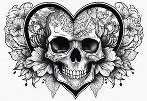 half visceral heart plus
 half skull tattoo idea