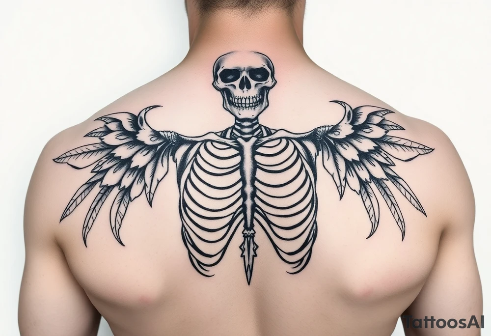 Skeleton Charro negro in American traditional style tattoo idea