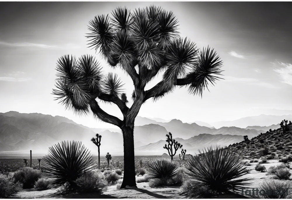 Tall Joshua trees tattoo idea