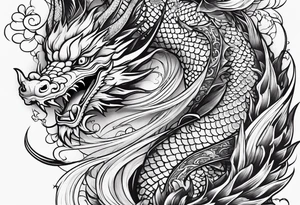 dragon and koi fish tattoo idea