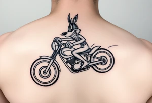 Taz looney tools character riding a motorcycle tattoo idea