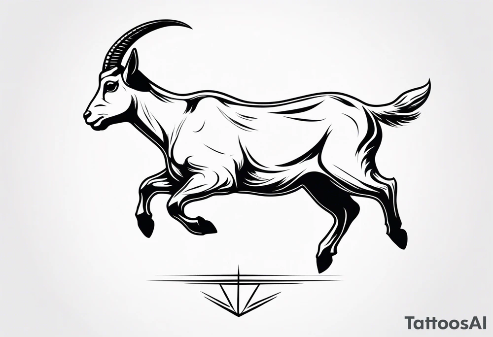 jumping goat tattoo idea