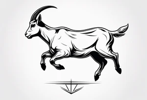 jumping goat tattoo idea