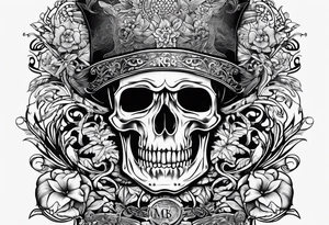 skeleton with word "MRBG" tattoo idea