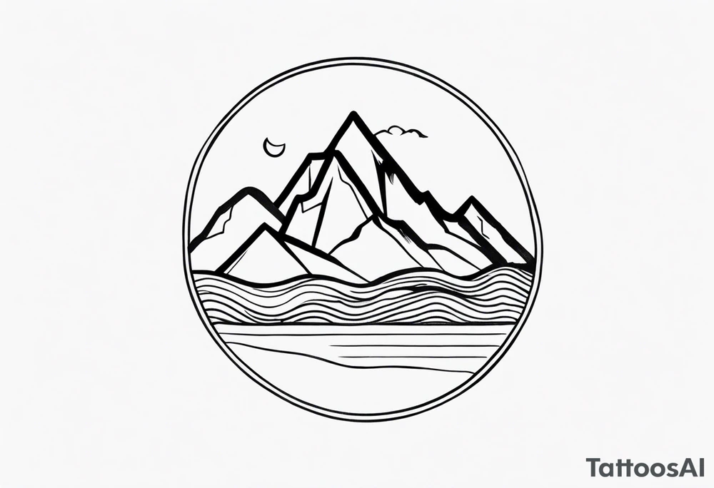 Minimalist mountain range tattoo idea