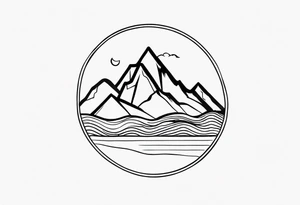 Minimalist mountain range tattoo idea