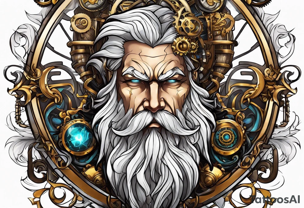 Steampunk zeus tattoo idea