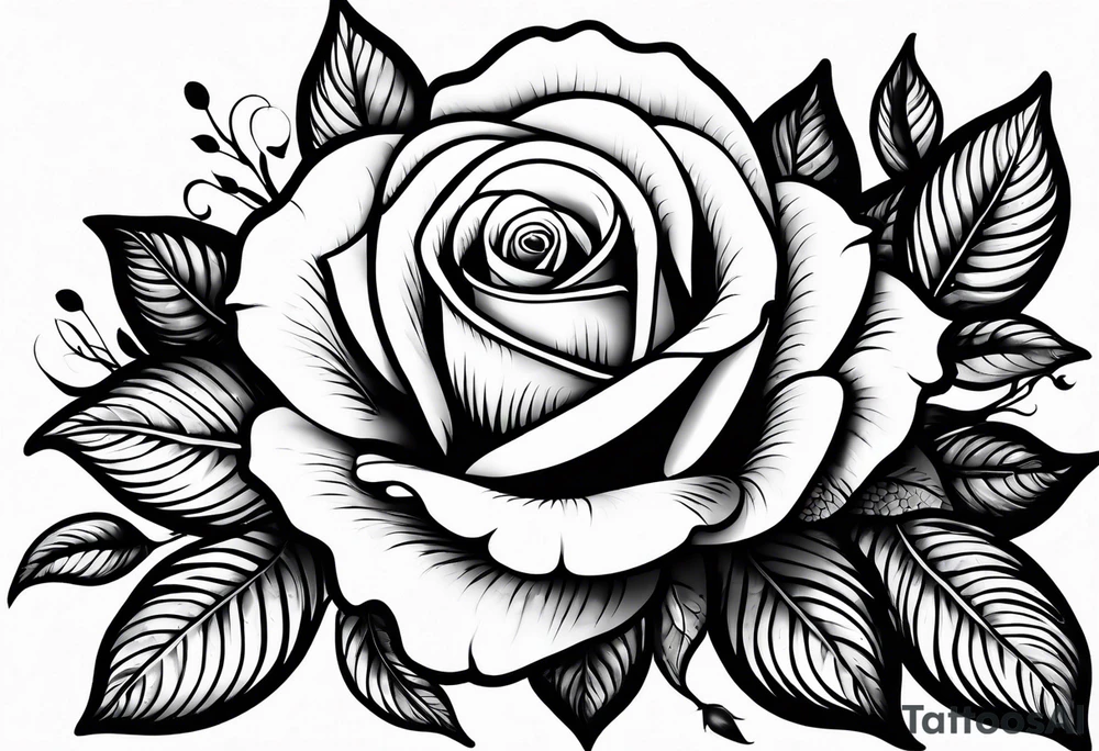 Shell with rose tattoo idea