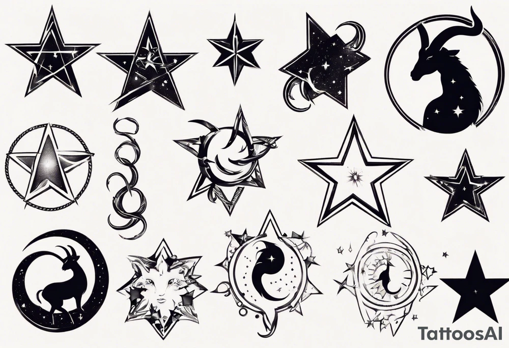 Capricorn stars among other stars tattoo idea