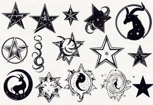 Capricorn stars among other stars tattoo idea