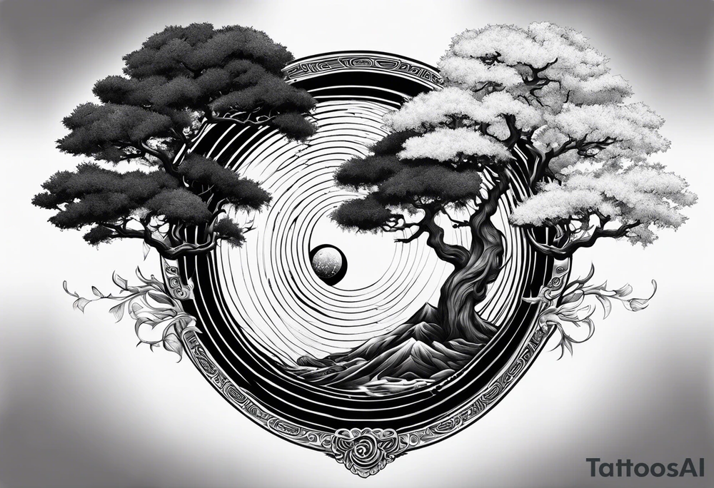 Joshua yin and yang tree tattoo idea