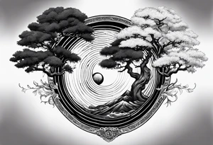 Joshua yin and yang tree tattoo idea