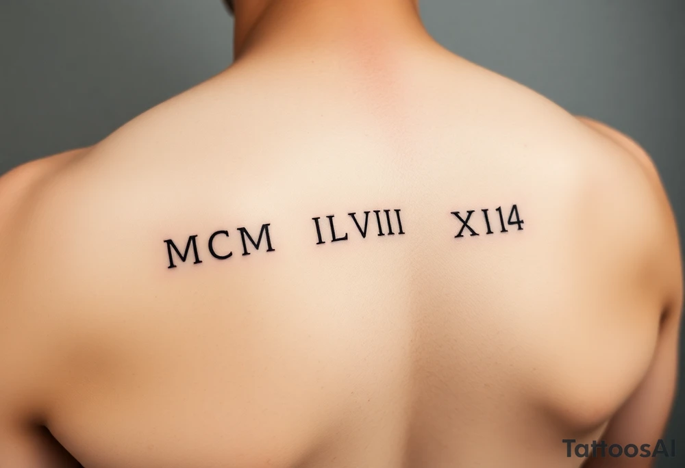 MCMXLVII XIV on forarm going up it tattoo idea