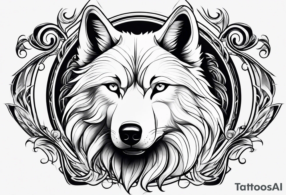 white wolf tattoo idea