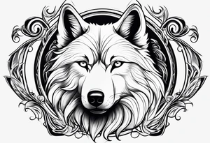white wolf tattoo idea