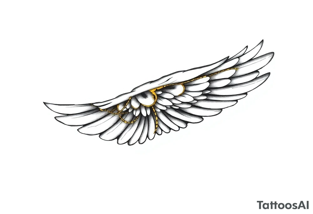 Mended Wing (kintsugi)
A feathered wing with fine hairline “cracks” that are filled (not shattered) in a gold-effect line. Reads: healed + stronger.
Tiny text option along the radius: “grace made strong” (2 Cor 12:9) or simply “still rising.” tattoo idea