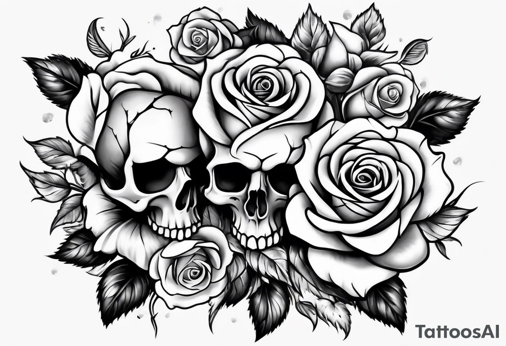 Skull Rose tattoo idea