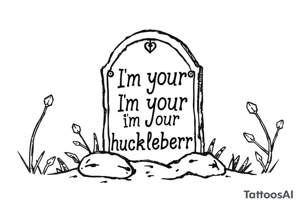 Val Kilmer cartoon doc holiday 
tombstone saying “i”m your huckleberry” tattoo idea