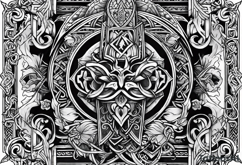 Viking symbols tattoo idea