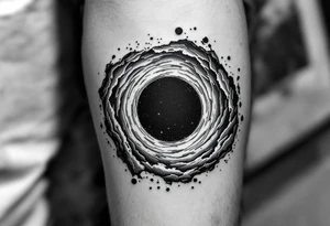 2 different worlds on each side of a black hole tattoo idea