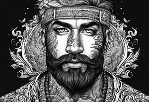 man with multiple voices in his head turning into a river tattoo idea