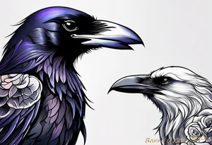 Raven and wolf tattoo idea