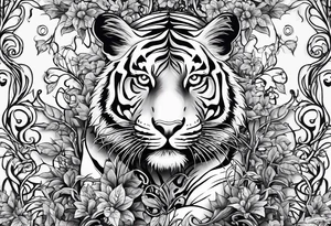 Vines climbing up body with tiger lollies growing and the quote 'then, child make another" written into one of the vines tattoo idea