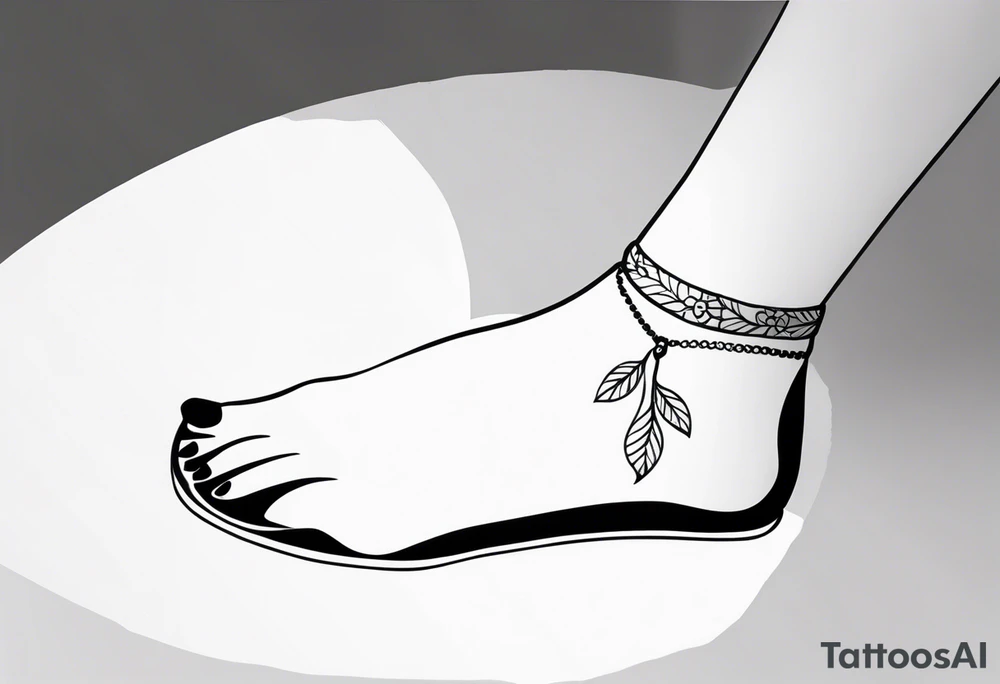 feminine ankle bracelet tattoo tattoo idea