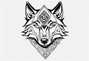 simple wolf head from zelda twilight princess tattoo idea