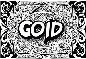 The word God in a biblical text tattoo idea