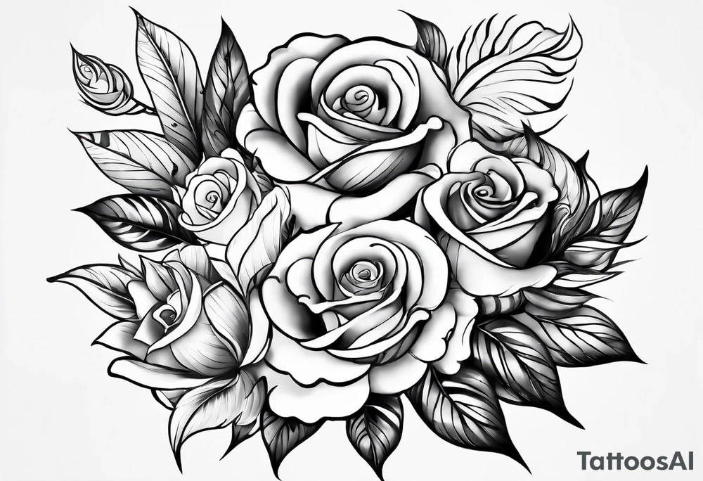 tattoo to represent that I have 3 children (girls). For inspiration I like flowers, the beach. Tattoo is for ribcage down side of body. I don't want images of women or girls in it tattoo idea