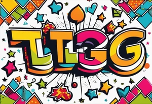 the letters OTG with a cool font tattoo idea