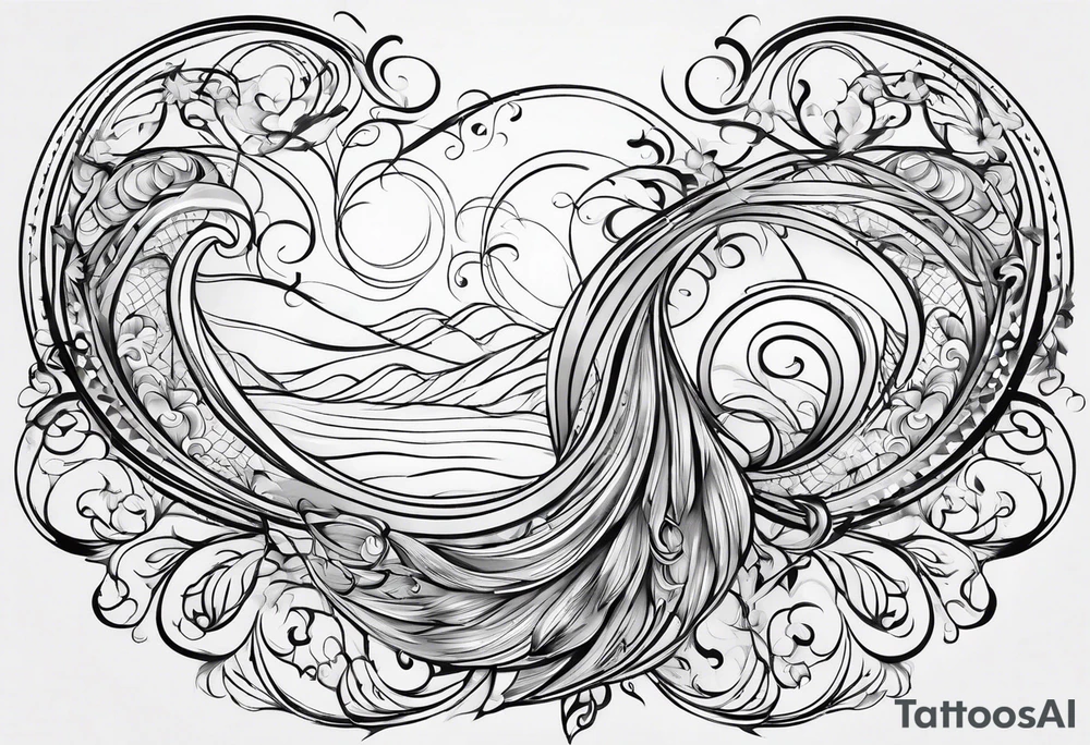 Decorative swirl as a stem tattoo idea