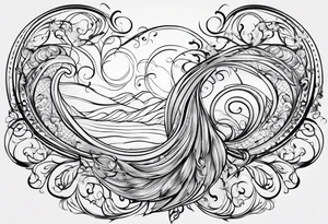Decorative swirl as a stem tattoo idea