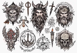 pagan tattoo with heathen writing tattoo idea