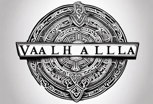Valhalla viking gods shield tattoo idea